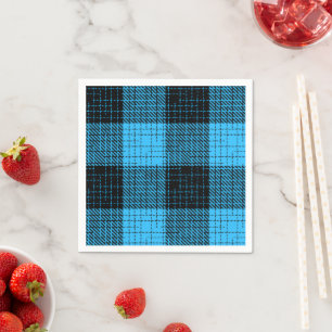Serviette En Papier Croisé à carreaux bleu noir Buffalo