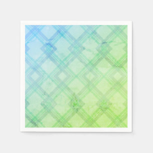 Serviette En Papier Croisé Joyeux Vert & Bleu, Jaune Chèques Le