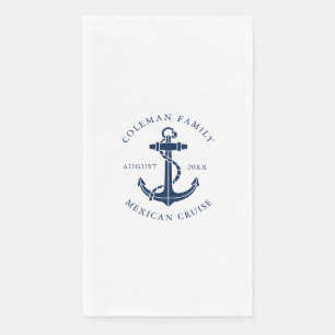 Serviette En Papier Croisière familiale personnalisée Ancre de bateau 