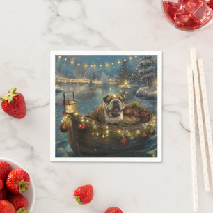 Serviette En Papier Croisière festive de Noël du Bulldog