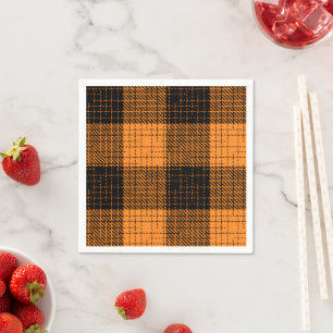 Serviette En Papier Croisillon à carreaux orange noir Buffalo