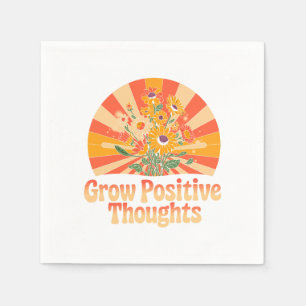 Serviette En Papier Croissance des pensées positives - Floral inspiran