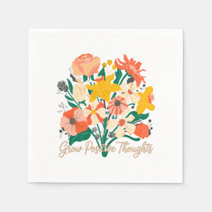 Serviette En Papier Croissance des pensées positives - Floral Inspirat