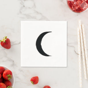 Serviette En Papier Croissant Noir Astrologie Zodiaque Lune Sombre