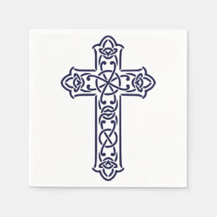 Serviette En Papier Croix celtique bleue