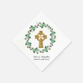 Serviette En Papier Croix celtique et serviettes de cocktail shamrocks