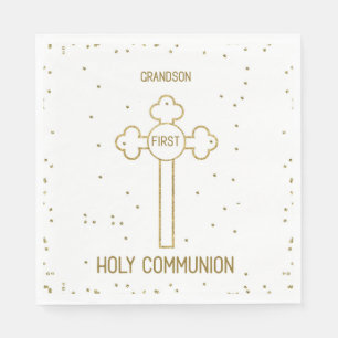 Serviette En Papier Croix de la première sainte communion de grand-fi