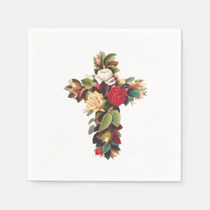 Serviette En Papier Croix de Rose