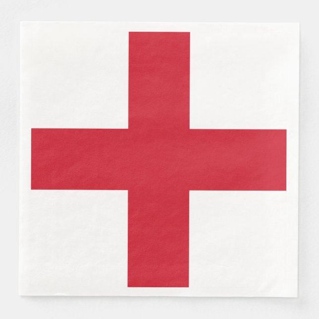 Serviette En Papier Croix de St George ~ Drapeau d'Angleterre (Devant)