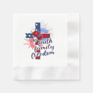 Serviette En Papier Croix du drapeau américain