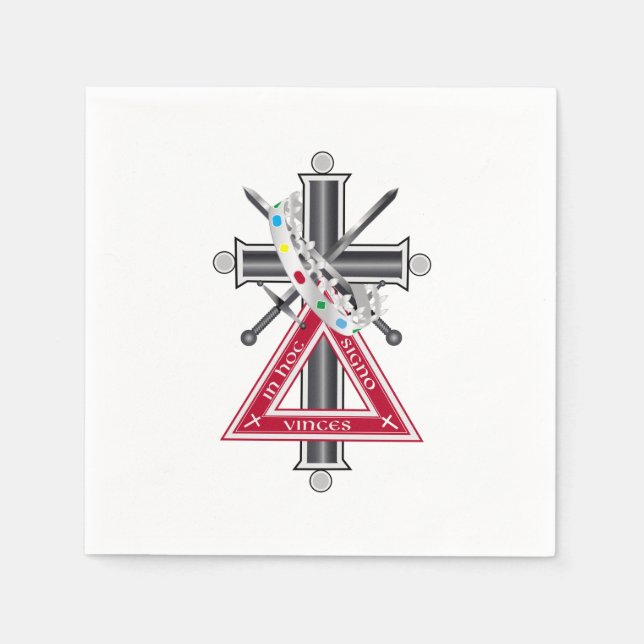 Serviette En Papier Croix freemasonique (Devant)
