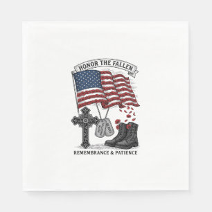 Serviette En Papier Croix Mémorielle Patriotique Bottes Poppy Drapeau