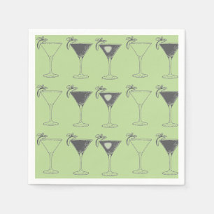 Serviette En Papier Croquis de lunettes Martini
