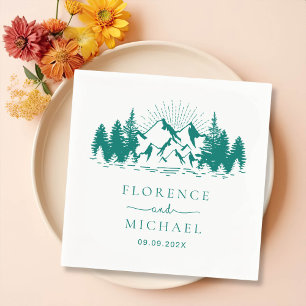 Serviette En Papier Croquis de montagne Mariage personnalisé
