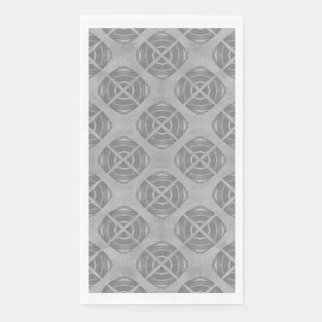 Serviette En Papier Crosses and Circles Grey Geometric Pattern (Devant)