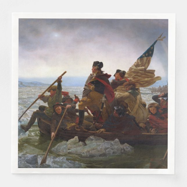 Serviette En Papier Crossing Delaware 1776 : Général George Washington (Devant)