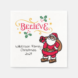 Serviette En Papier Croyez en Père Noël Christmas