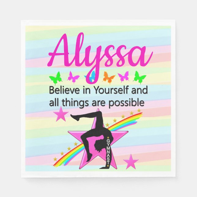 SERVIETTE EN PAPIER CROYEZ EN VOUS-MÊME GYMNASTICS DESIGN (Devant)