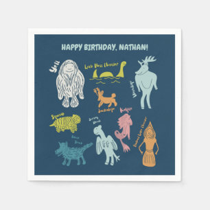 Serviette En Papier Cryptides Cartographie Cryptozoologie Monstres Per