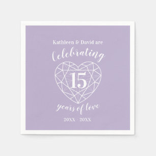 Serviette En Papier Crystal anniversaire 15 ans de serviettes d'amour