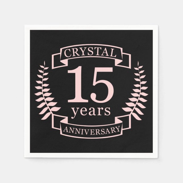 Serviette En Papier Crystal mariage anniversaire 15 ans (Devant)