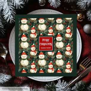 Serviette En Papier Cuisine aquarelle bonhomme de neige Noël serviette