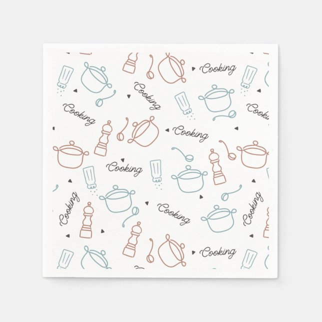 Serviette En Papier Cuisine bien avec Motif d'amour (Devant)