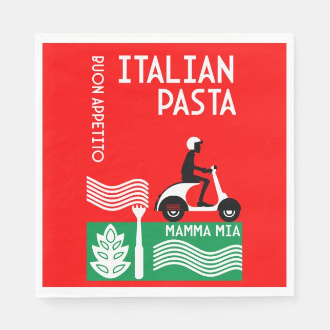 Serviette En Papier Cuisine italienne (Devant)