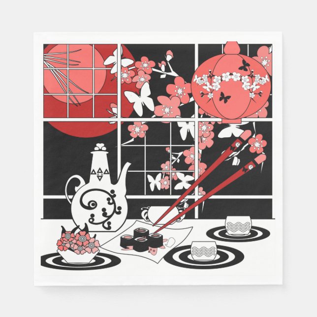 Serviette En Papier Cuisine japonaise (Devant)