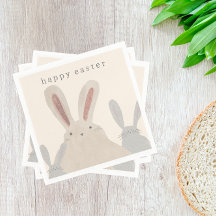 Cuisine simple Aquarelle Bunny Pâques serviettes
