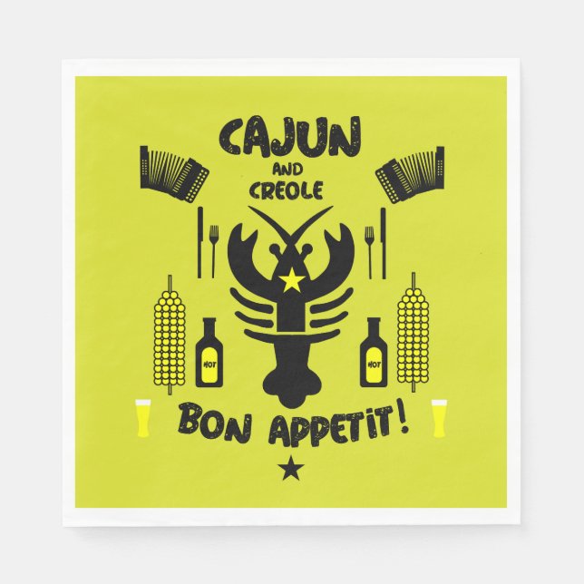 Serviette En Papier Cuisines Cajun et Créole (Devant)