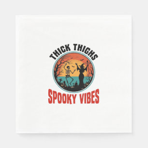 Serviette En Papier Cuisses Épaisses Vibes Sombres Design Halloween Vi