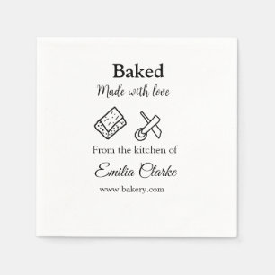 Serviette En Papier Cuit avec amour boulangerie entreprise ajouter nom