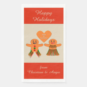 Serviette En Papier Cume Noël Gingerbread Couple Custom