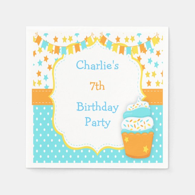 Serviette En Papier Cupcake and Sprinkings Birthday Party (Devant)