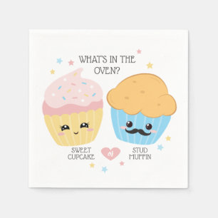 Serviette En Papier Cupcake ou Stud Muffin Révélation de genre