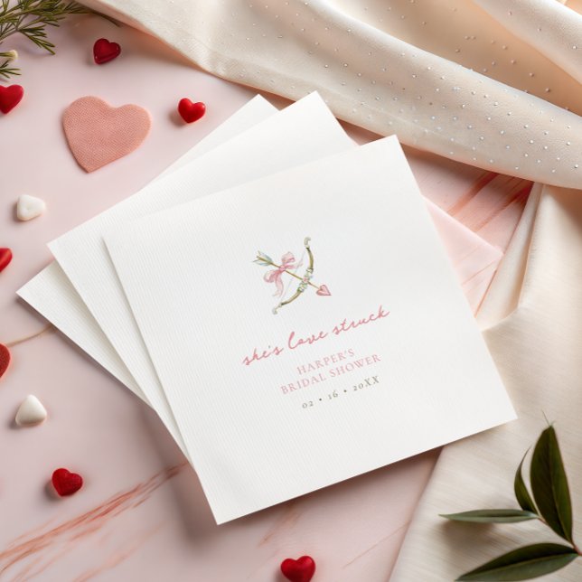 Serviette En Papier Cupid Arrow Lovestruck Valentine's Bridal Shower (Créateur téléchargé)