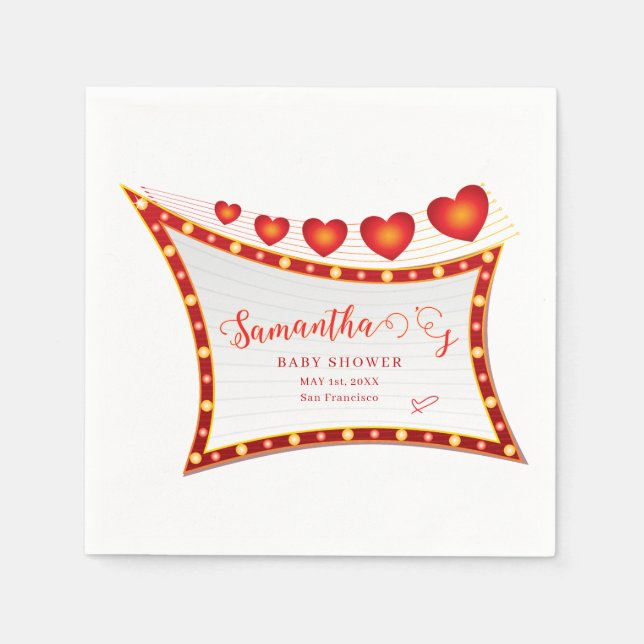 Serviette En Papier Cupid Little Secret Valentine Baby Shower Welcome (Devant)