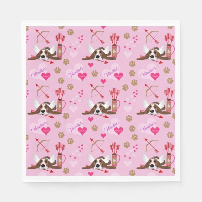 Serviette En Papier Cupide Basset Hound (Devant)
