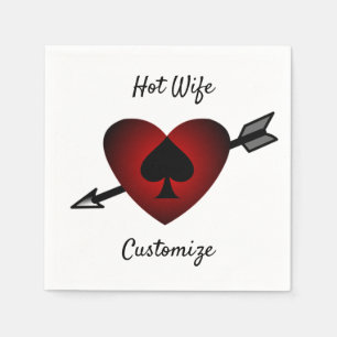Serviette En Papier Cupidon Coeur Noir Spade Thunder_Cove