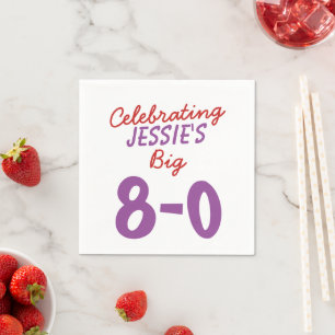 Serviette En Papier Custom 80th Birthday Celebration Ajouter un nom