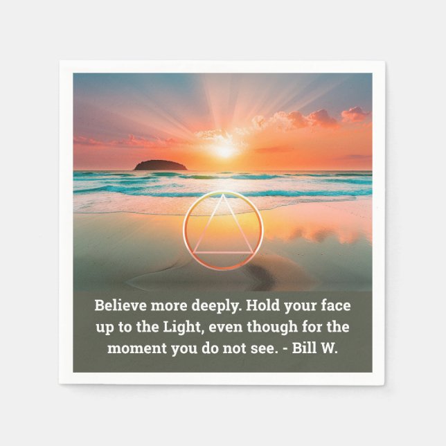 Serviette En Papier Custom AA Prayer Napkin | Sunrise Beach Symbol (Devant)