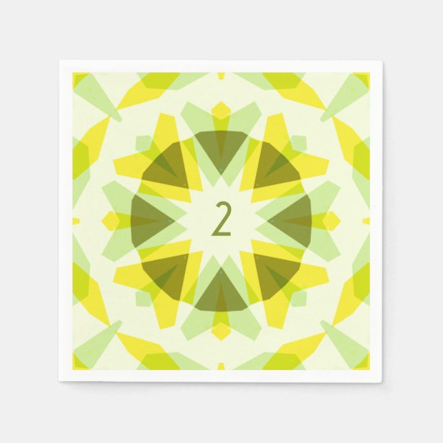 Serviette En Papier Custom Age Fun Bright Jaune Vert Anniversaire Étoi (Devant)