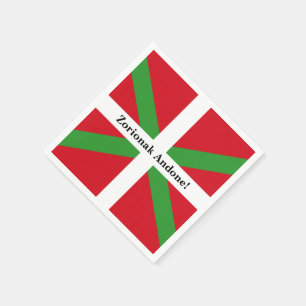 Serviette En Papier Custom, Basque Country national flag, ikurriña: