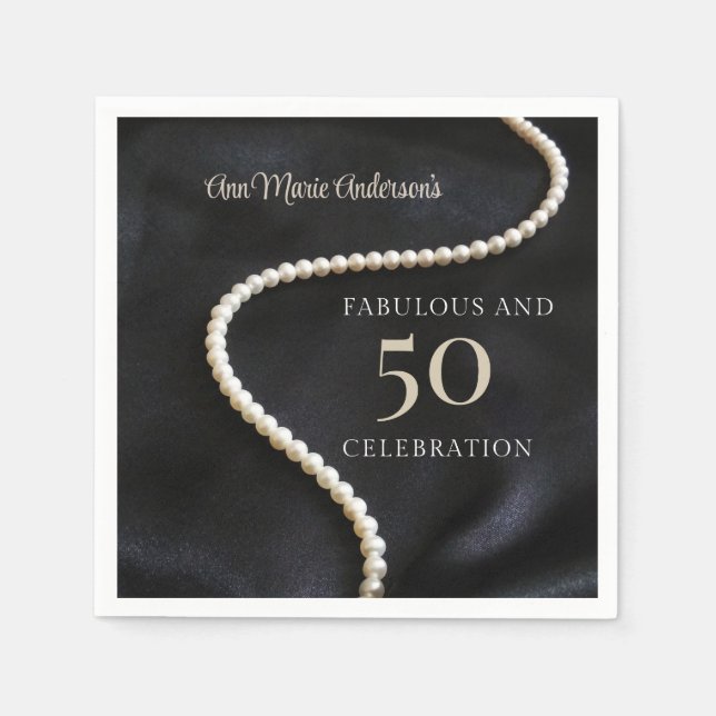 Serviette En Papier Custom Black 50 and Fabulous (Devant)