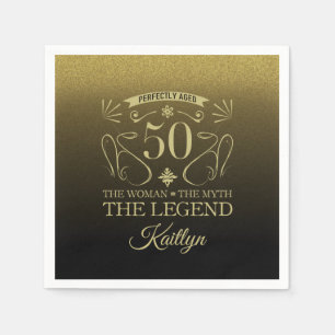 Serviette En Papier Custom Cute Happy 50th Birthday