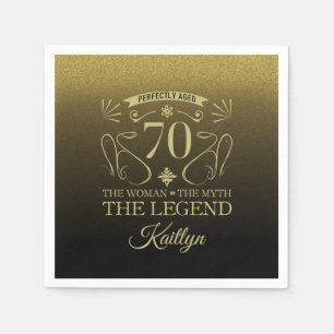 Serviette En Papier Custom Cute Happy 70th Birthday