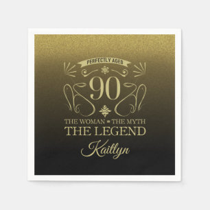 Serviette En Papier Custom Cute Happy 90th Birthday