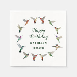Serviette En Papier Custom Hummingbird Birthday