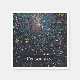 Serviette En Papier Custom Iridescent Abstract Stained Glass Pattern